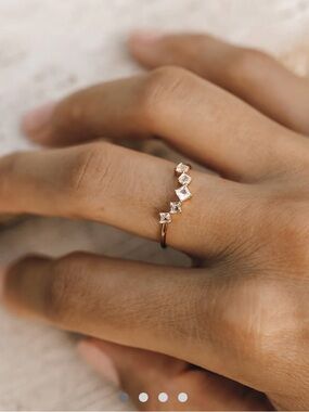 BRAND NEW Linjer Gold Vermeil and Topaz Stackable Ring Size 7